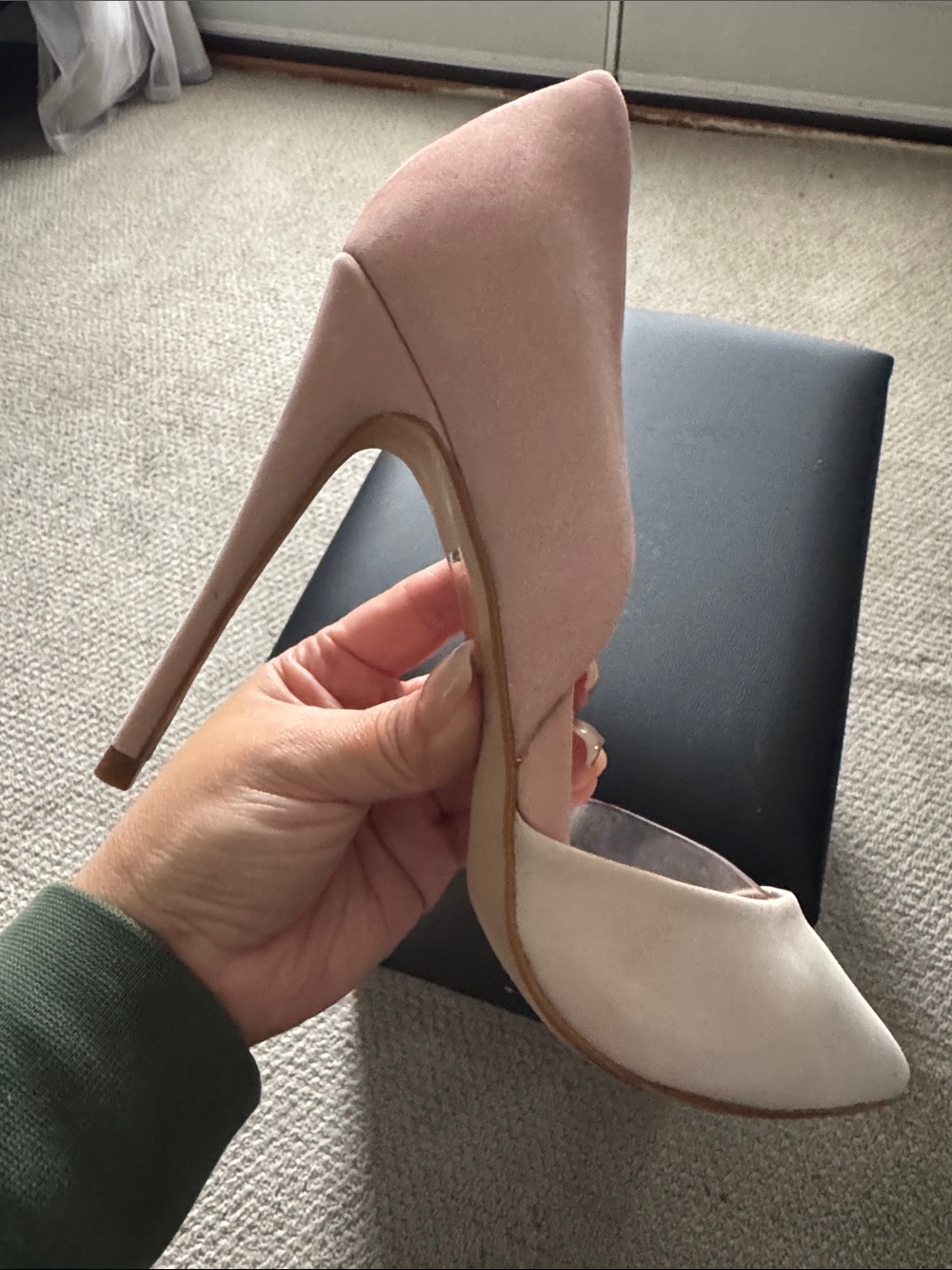 ALDO Two-Tone D'Orsay Pointed Pump in Blush and Beige - Picture 4 of 4